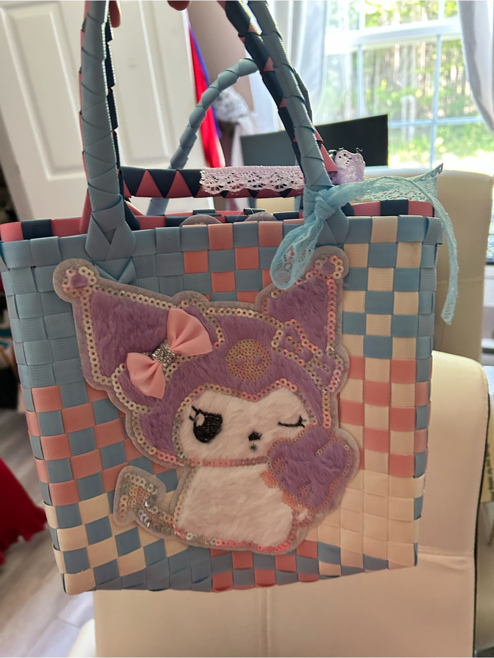 4/$100 Kid Kiromi or Hello Kitty weaved colourful bags - Picture 3 of 5